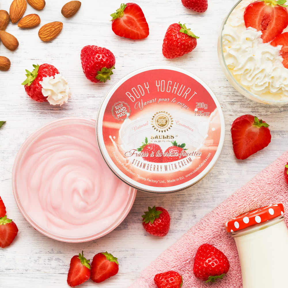 Saules Fabrika Body Yoghurt Strawberries With Cream 200g